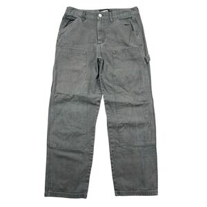 RSQ Double Knee Carpenter Pants Men 30x30 (30x28) Gray Utility Workwear Skater